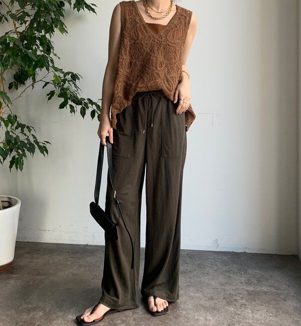  「【WEB限定】リネンライクカノコパンツ」|チノ|