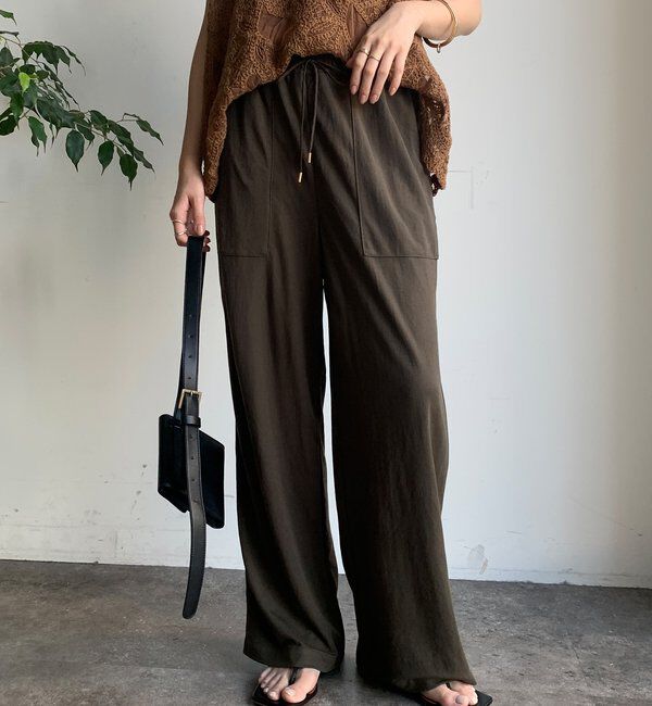  「【WEB限定】リネンライクカノコパンツ」|チノ|