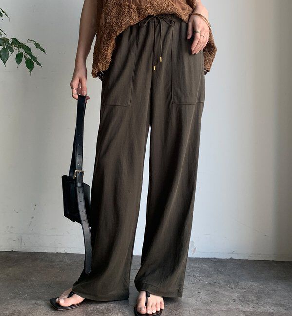  「【WEB限定】リネンライクカノコパンツ」|チノ|