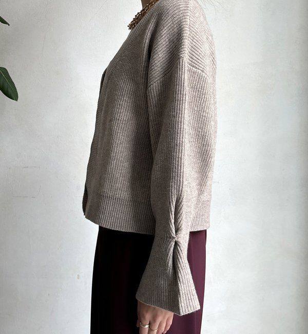  「【WEB限定】レイヤードリブVネックカーディガン」|カーディガン|