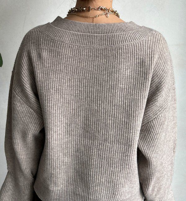  「【WEB限定】レイヤードリブVネックカーディガン」|カーディガン|