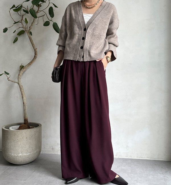  「【WEB限定】レイヤードリブVネックカーディガン」|カーディガン|