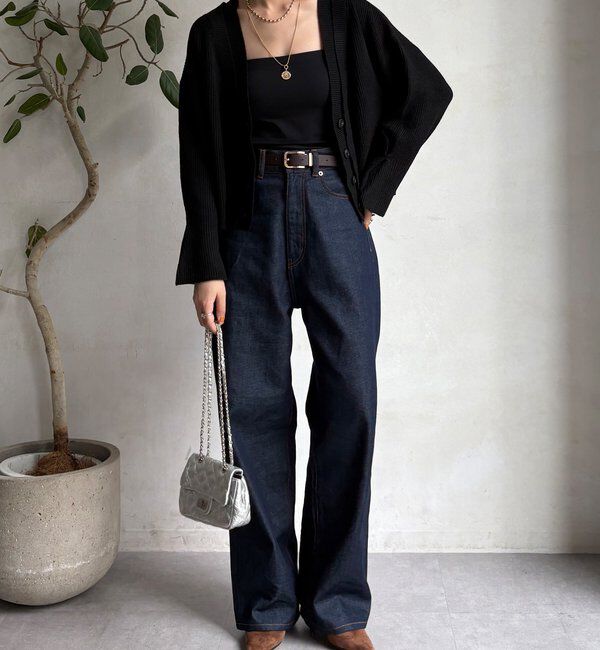  「【WEB限定】レイヤードリブVネックカーディガン」|カーディガン|