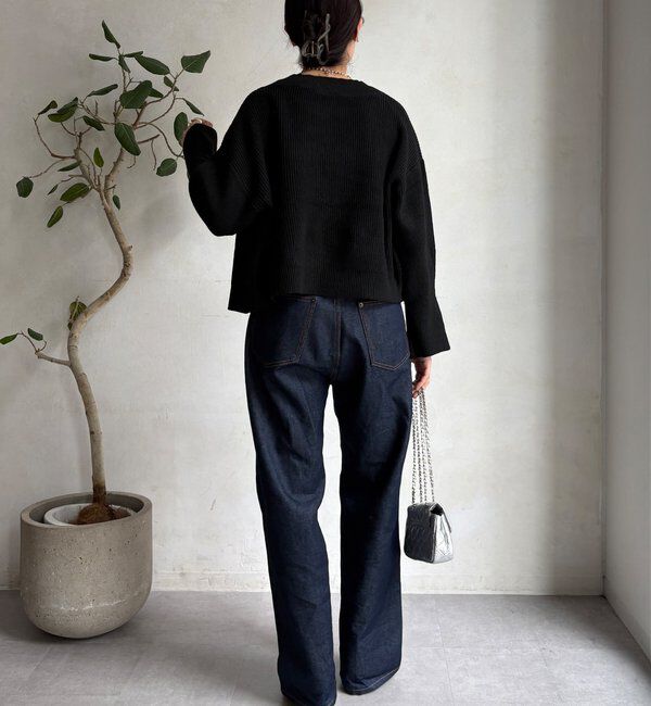  「【WEB限定】レイヤードリブVネックカーディガン」|カーディガン|