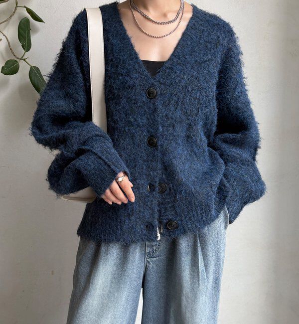  「【WEB限定】シャギーVカーディガン」|カーディガン|