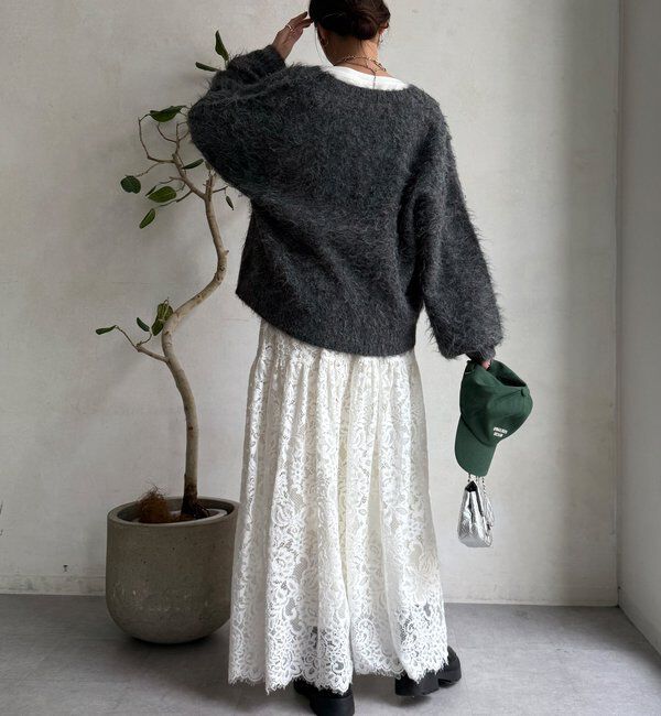  「【WEB限定】シャギーVカーディガン」|カーディガン|