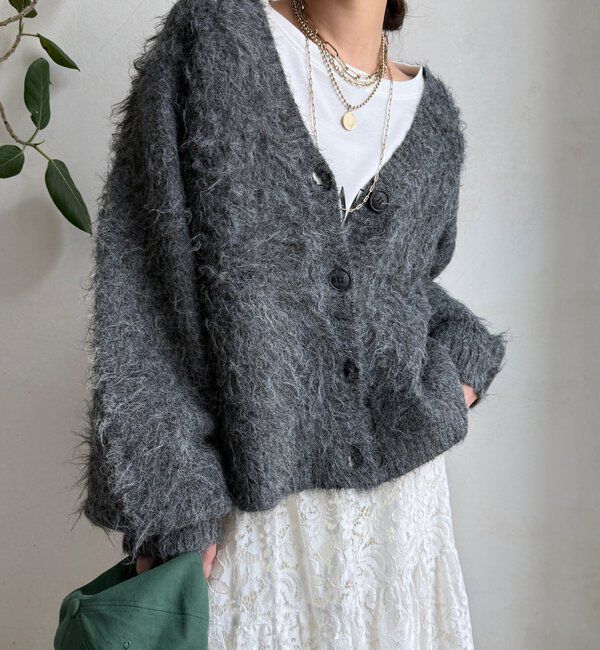  「【WEB限定】シャギーVカーディガン」|カーディガン|