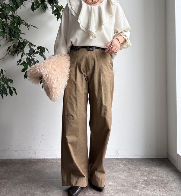  「【WEB限定】ピコフリルカラーブラウス」|シャツ・ブラウス|