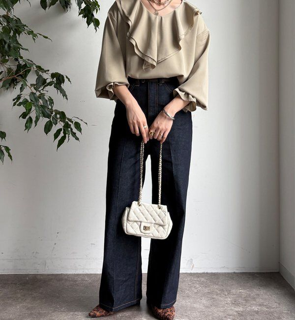  「【WEB限定】ピコフリルカラーブラウス」|シャツ・ブラウス|