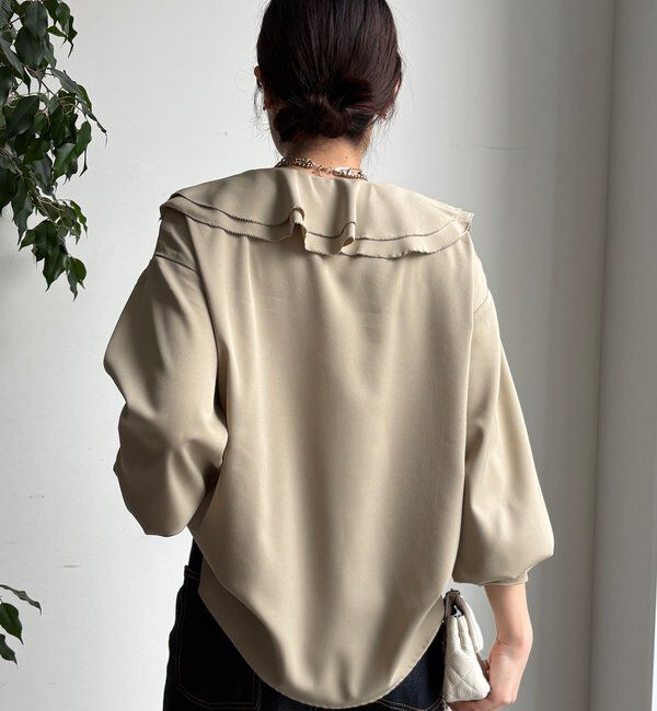  「【WEB限定】ピコフリルカラーブラウス」|シャツ・ブラウス|