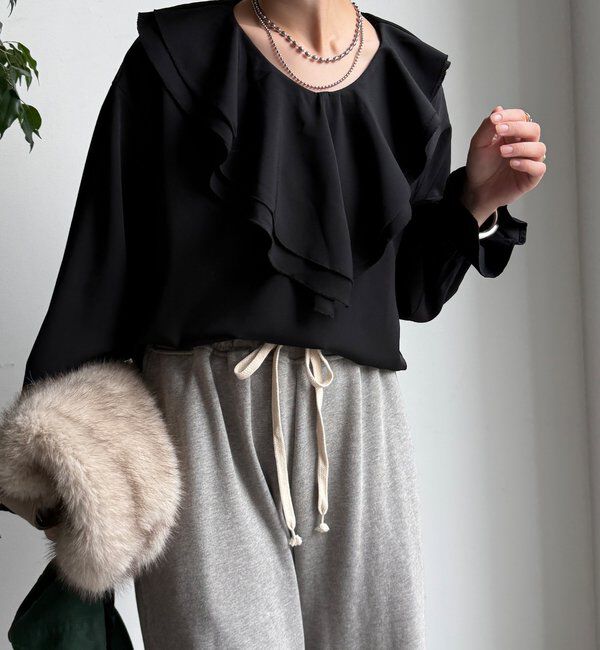  「【WEB限定】ピコフリルカラーブラウス」|シャツ・ブラウス|