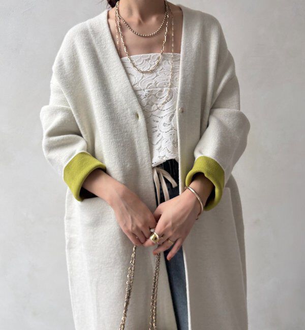  「ダブルフェイスニットガウン」|カーディガン|