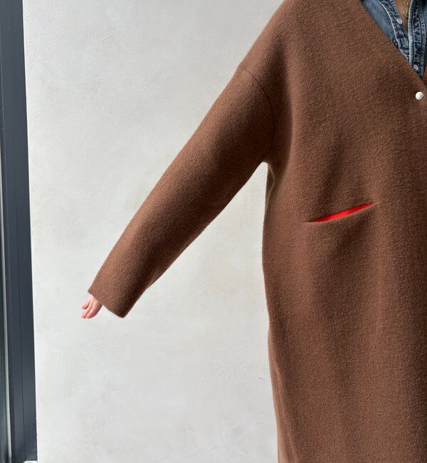  「ダブルフェイスニットガウン」|カーディガン|