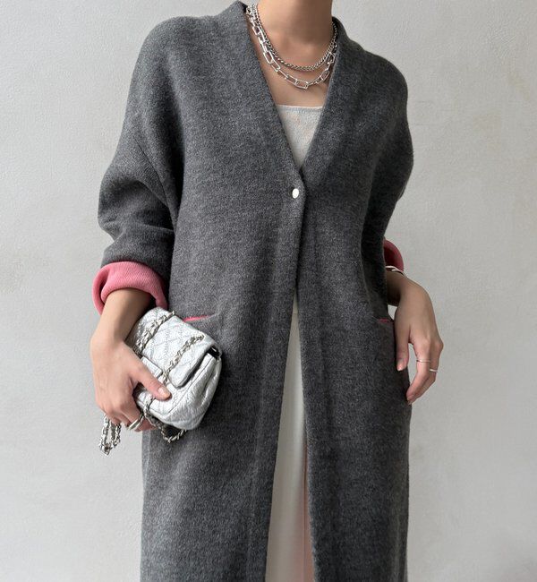  「ダブルフェイスニットガウン」|カーディガン|