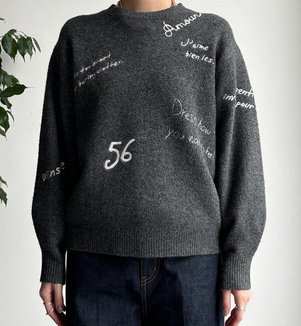  「【WEB限定】レタリング刺繍プルオーバー」|ニット・セーター|