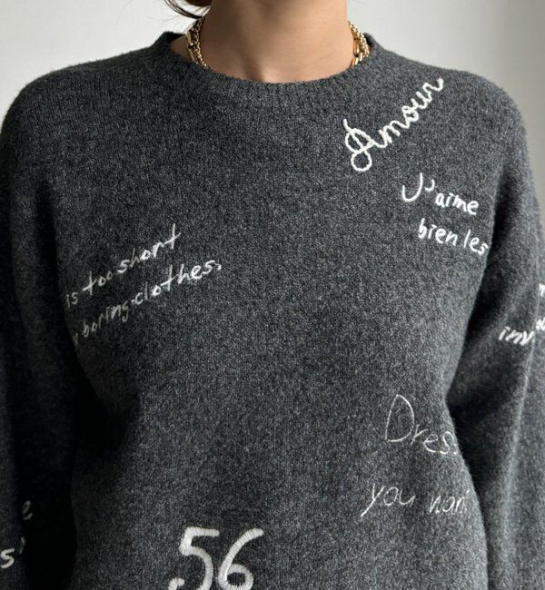  「【WEB限定】レタリング刺繍プルオーバー」|ニット・セーター|