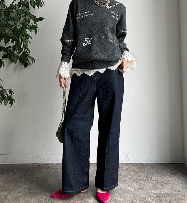  「【WEB限定】レタリング刺繍プルオーバー」|ニット・セーター|