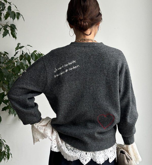  「【WEB限定】レタリング刺繍プルオーバー」|ニット・セーター|