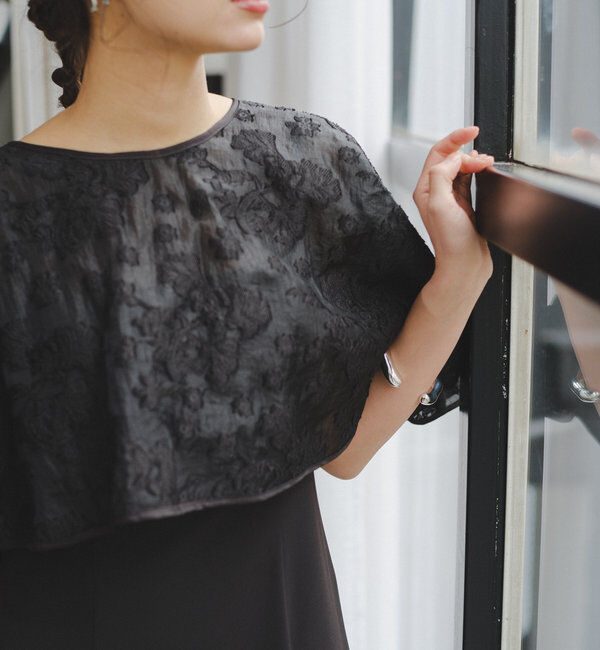  「【オケージョンドレス/結婚式】Cape layerd bare dress」|ドレス|