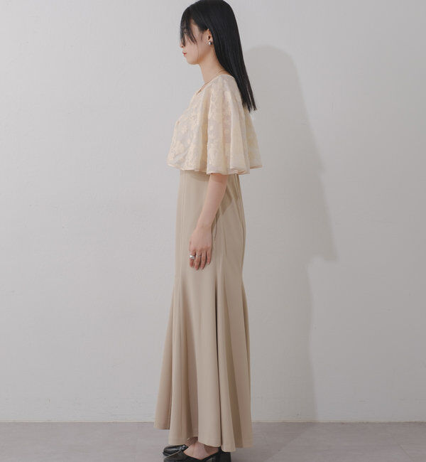  「【オケージョンドレス/結婚式】Cape layerd bare dress」|ドレス|