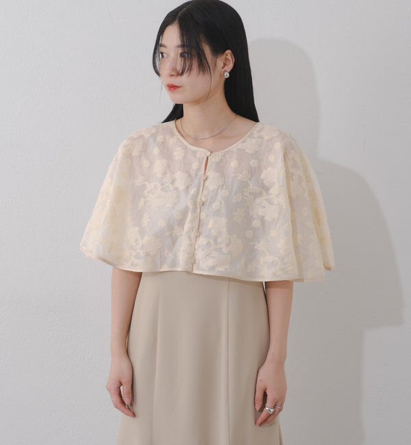  「【オケージョンドレス/結婚式】Cape layerd bare dress」|ドレス|