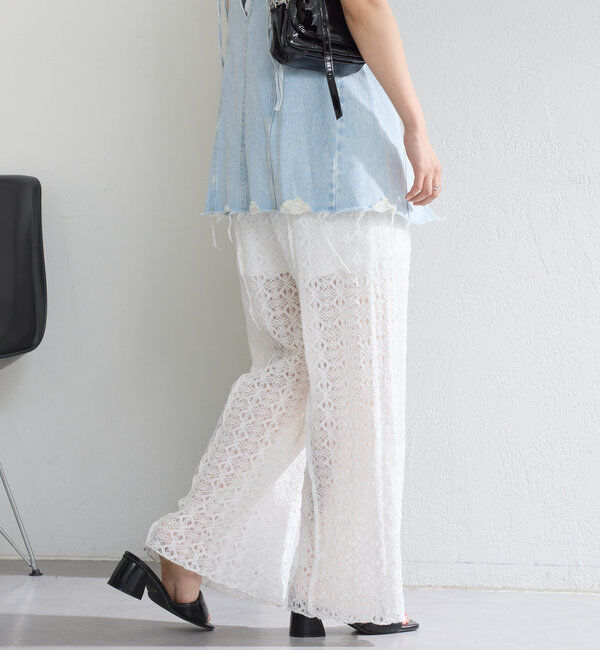  「【セットアップ対応】レースワイドパンツ」|その他|