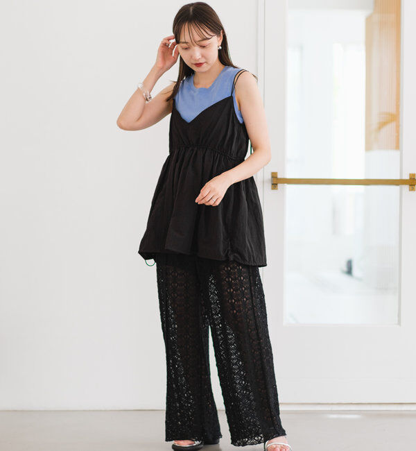  「【セットアップ対応】レースワイドパンツ」|その他|