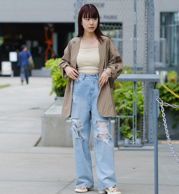  「*【WHIMSIC/SETUP対応】シアサッカーストライプダブルジャケット」|テーラードジャケット|