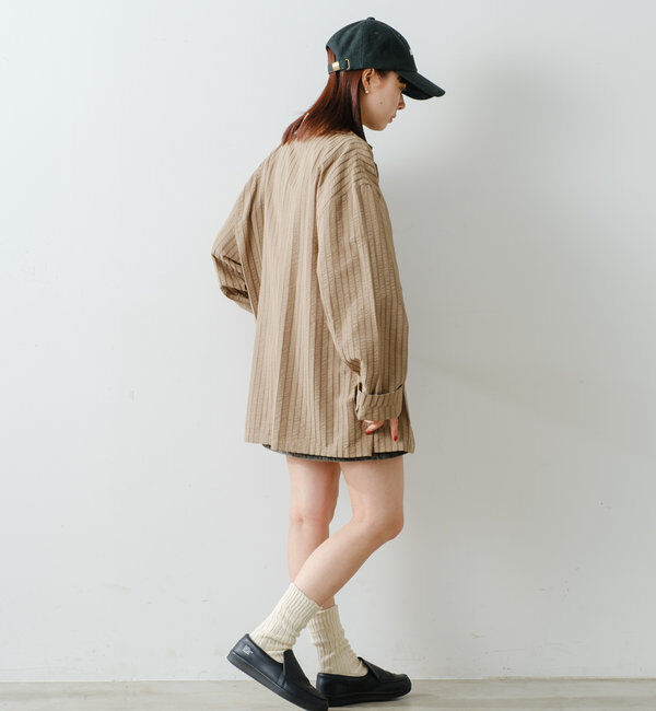  「*【WHIMSIC/SETUP対応】シアサッカーストライプダブルジャケット」|テーラードジャケット|