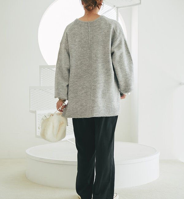  「《柔らかく軽い着心地》ヤクライクVネックニット」|ニット・セーター|