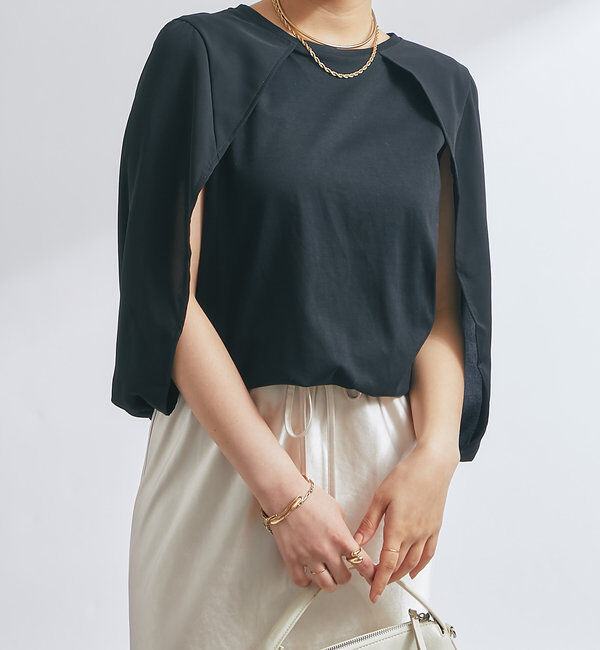  「ケープマントプルオーバー」|Tシャツ・カットソー|ブラック