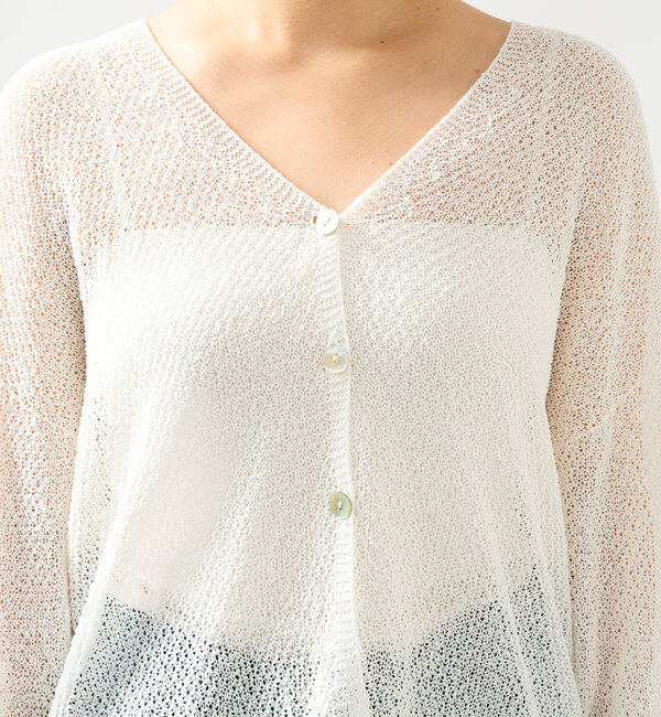  「《軽量・通気性・吸水速乾性》イージーケア和紙ニットカーディガン」|ニット・セーター|