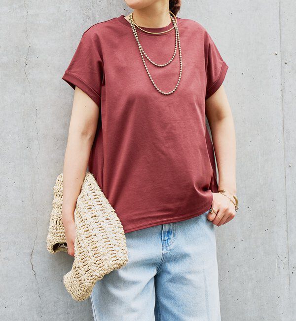  「《吸水速乾・UVカット・夏に快適》汗染み防止ターンバックT」|Tシャツ・カットソー|