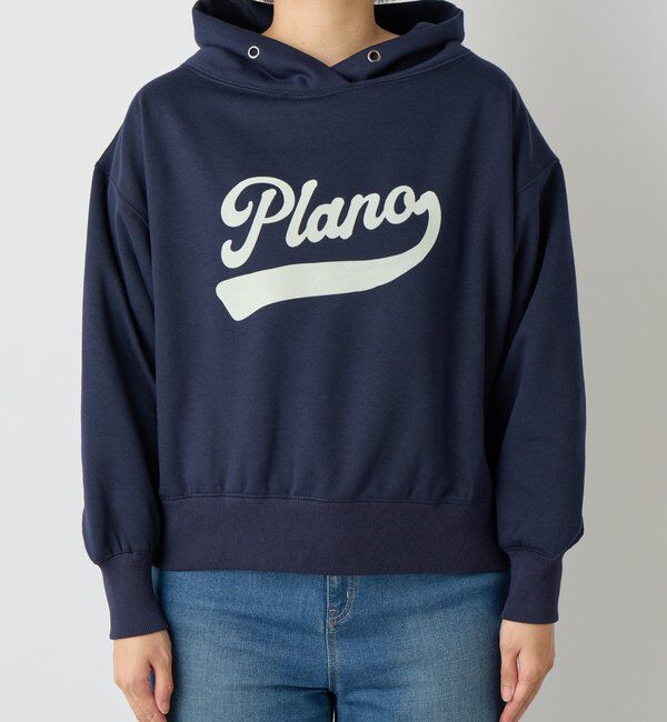  「《大人カジュアルに》裏毛ロゴデザインネックプルオーバー」|Tシャツ・カットソー|