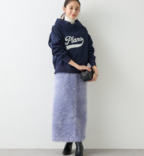  「《大人カジュアルに》裏毛ロゴデザインネックプルオーバー」|Tシャツ・カットソー|