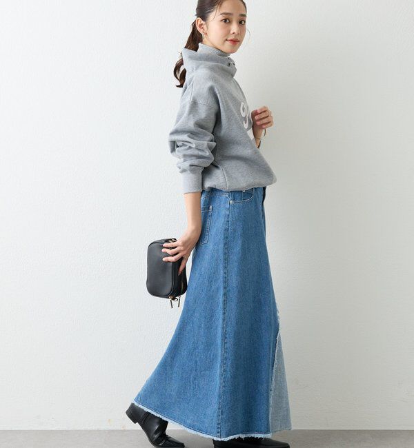  「《大人カジュアルに》裏毛ロゴデザインネックプルオーバー」|Tシャツ・カットソー|