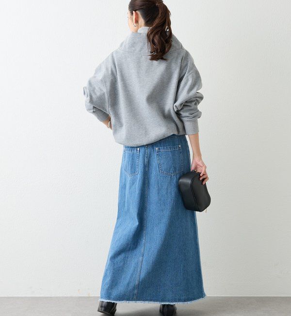  「《大人カジュアルに》裏毛ロゴデザインネックプルオーバー」|Tシャツ・カットソー|