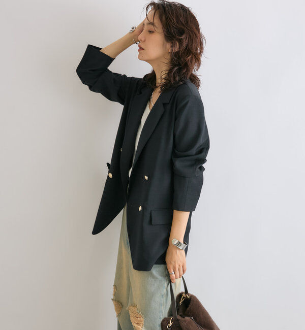  「【ロングシーズン着まわせる】ストレッチツイルテーラードジャケット」|テーラードジャケット|