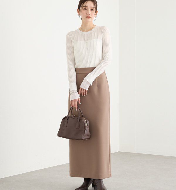  「予約【レイヤード風の袖口】シアーカフスリブニット」|ニット・セーター|