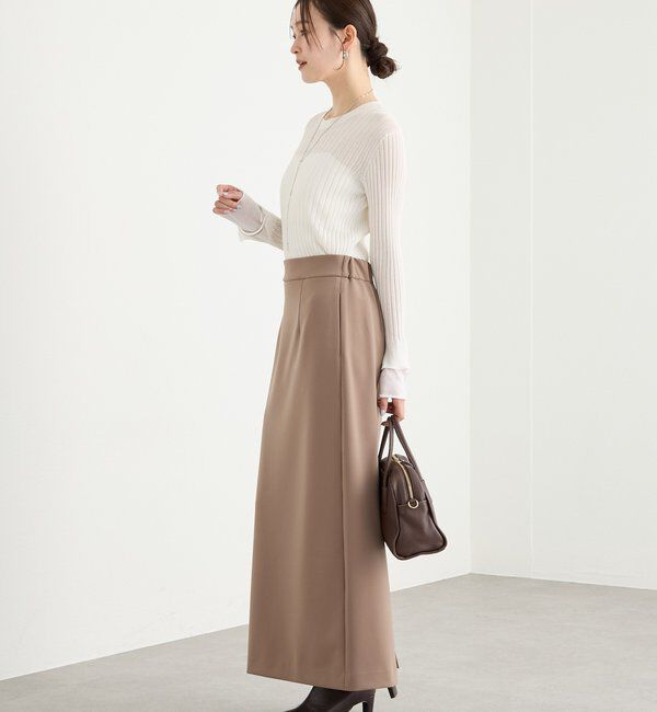  「予約【レイヤード風の袖口】シアーカフスリブニット」|ニット・セーター|