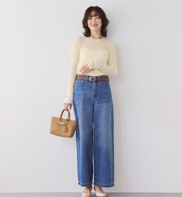  「予約【レイヤード風の袖口】シアーカフスリブニット」|ニット・セーター|