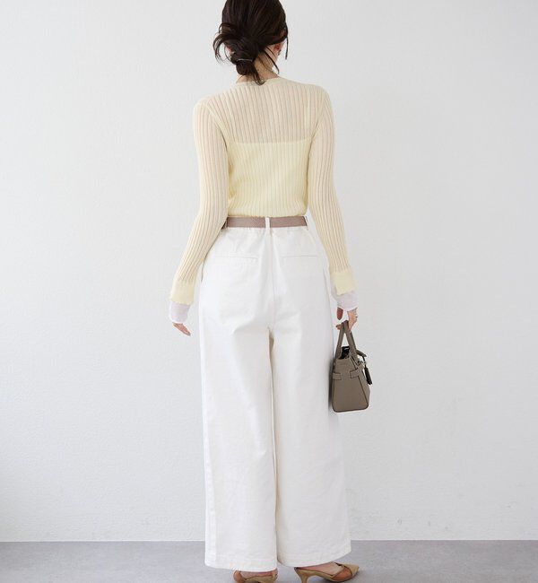  「予約【レイヤード風の袖口】シアーカフスリブニット」|ニット・セーター|