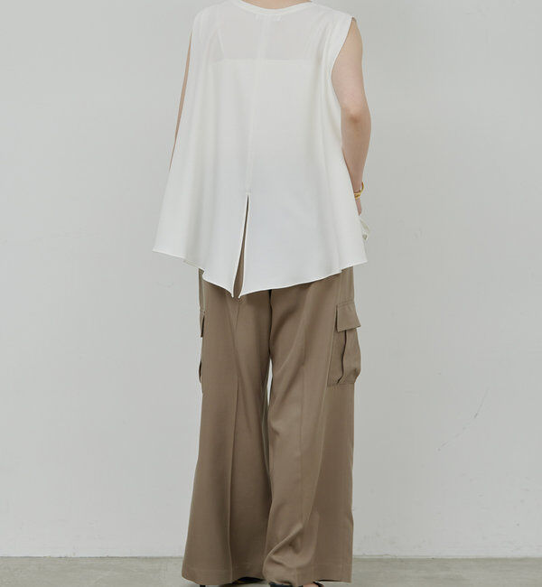  「【セットアップ対応】ジョーゼットバックスリットノースリーブ」|シャツ・ブラウス|