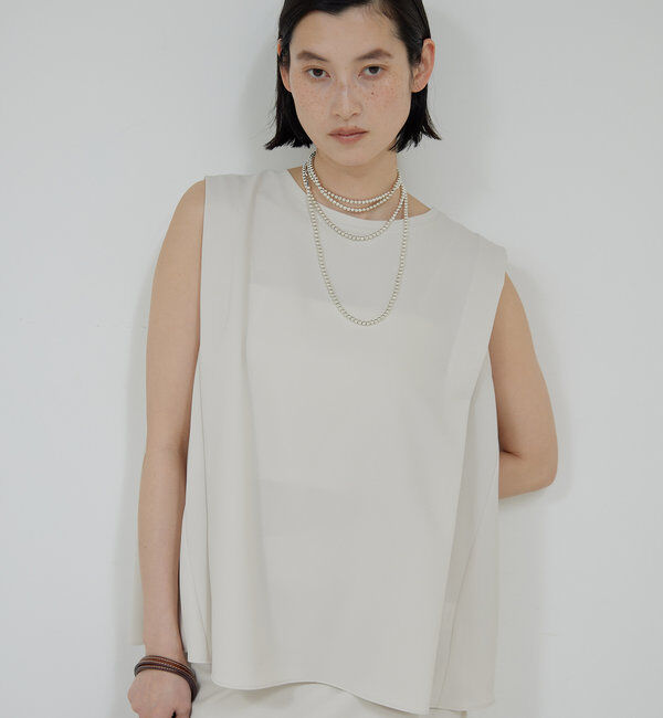  「【セットアップ対応】ジョーゼットバックスリットノースリーブ」|シャツ・ブラウス|