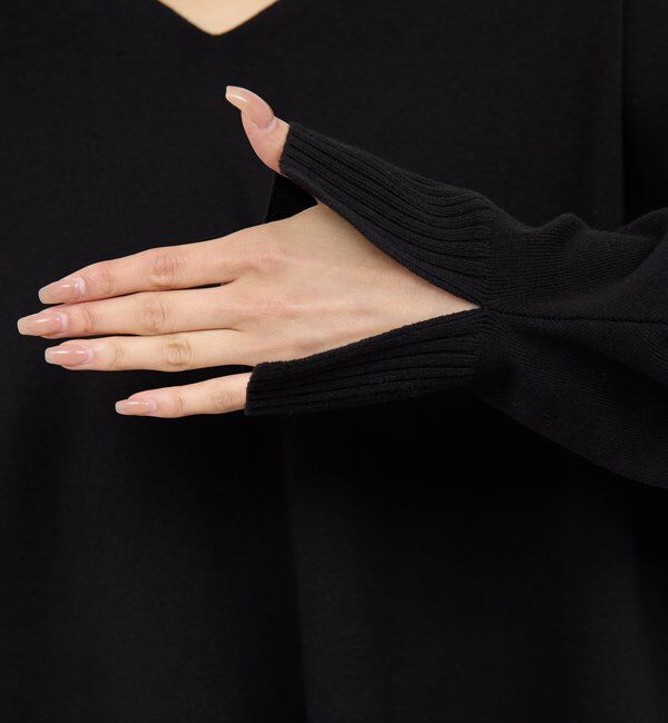  「【CHIKAコラボ】【着やせ&times;時短おしゃれ】タイ付き総針Vネックニット」|ニット・セーター|