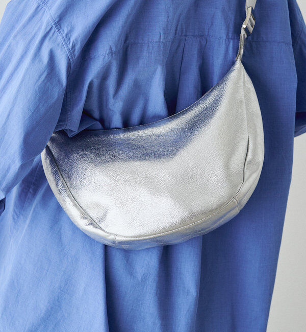  「ソフトレザーラウンドショルダーバッグ［silver］」|ショルダー・メッセンジャー|