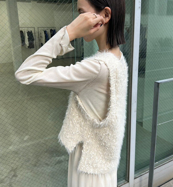  「ラメシャギーニットベスト」|ニット・セーター|