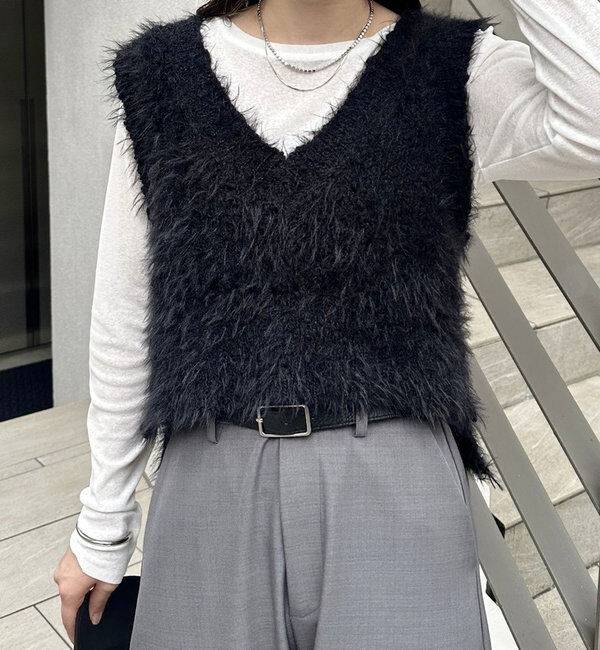  「ラメシャギーニットベスト」|ニット・セーター|