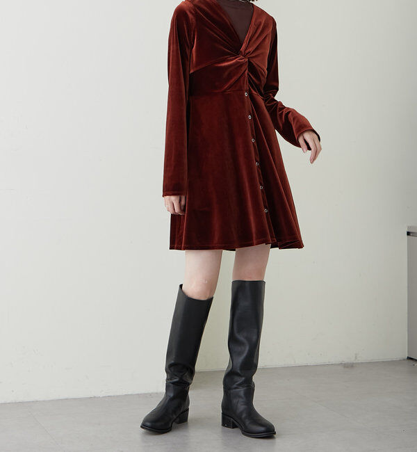  「ベロアミニワンピース」|ワンピース|