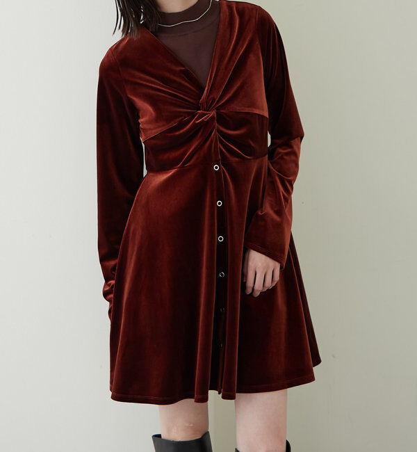  「ベロアミニワンピース」|ワンピース|